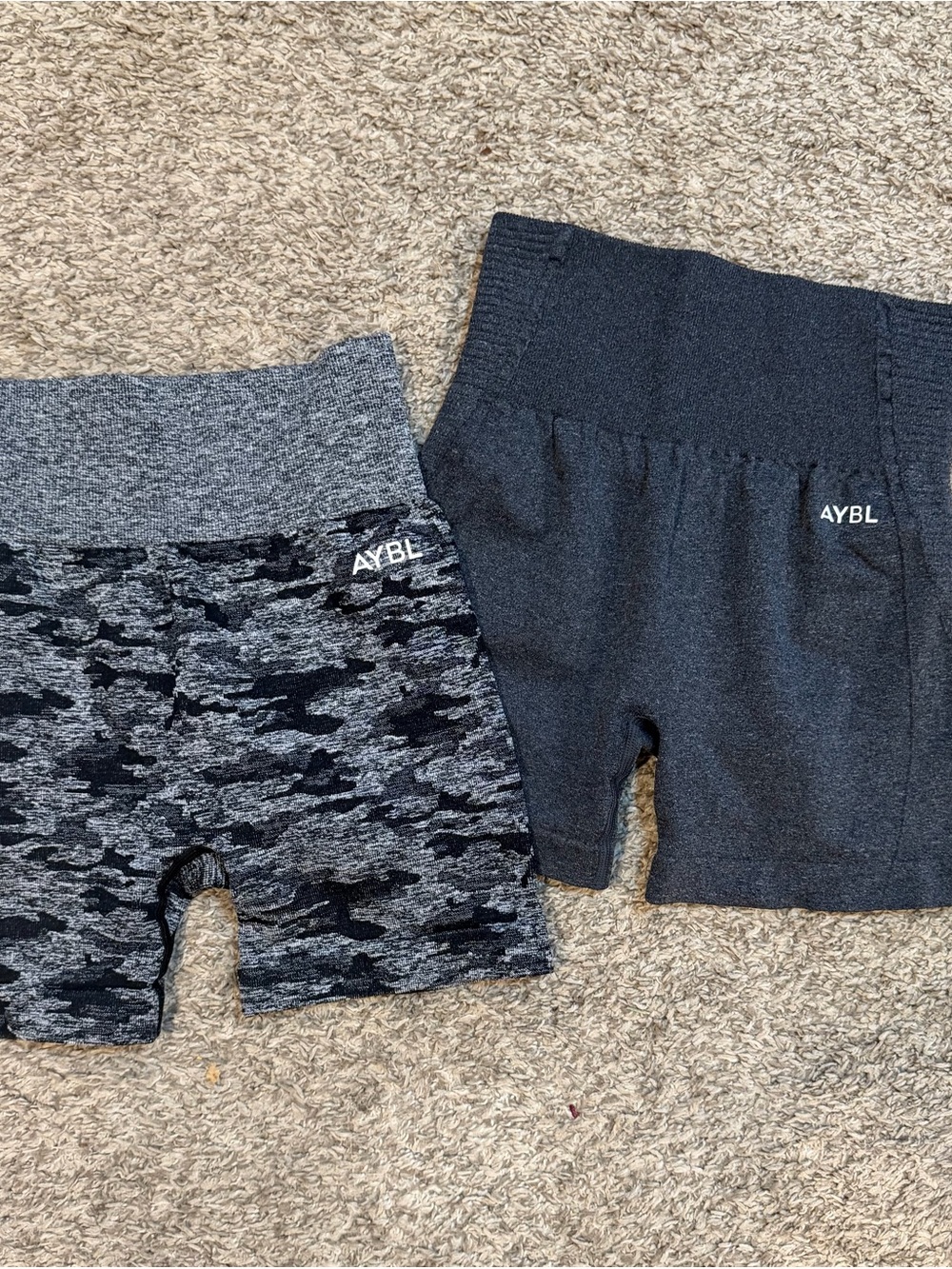 AYBL Gray Seamless Athletic Bike Shorts Duo - Solid & Camo
